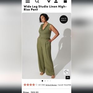 Torrid wide leg linen pants Size 1
